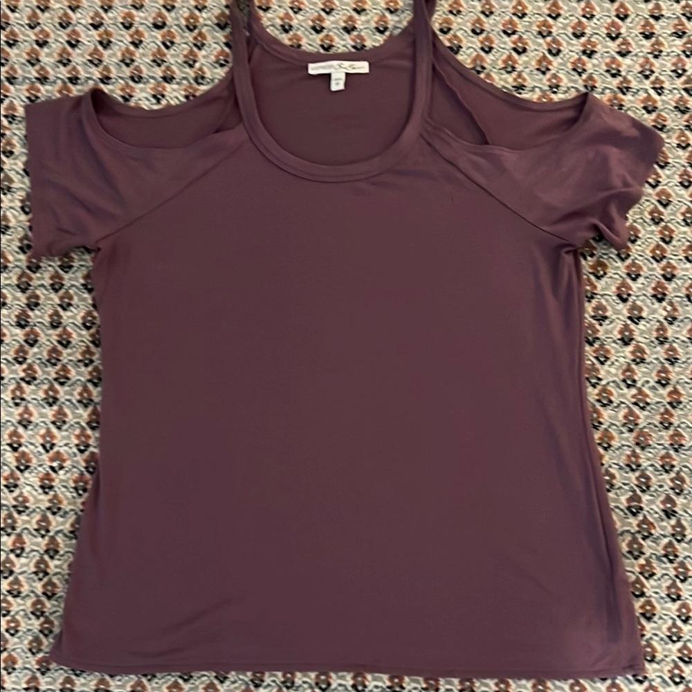 Express Purple Cut Out T-Shirt Tank Top
